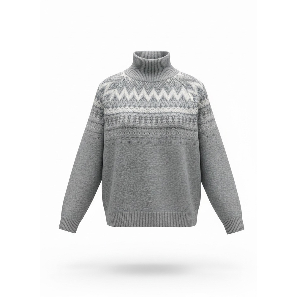 Vineyard Vines Small Nordic Fair Isle Gray Merino Wool Blend Soft Knit Sweater